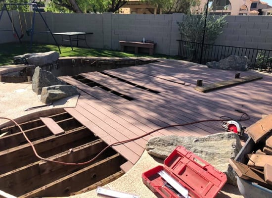 unfinished construction on a yard
